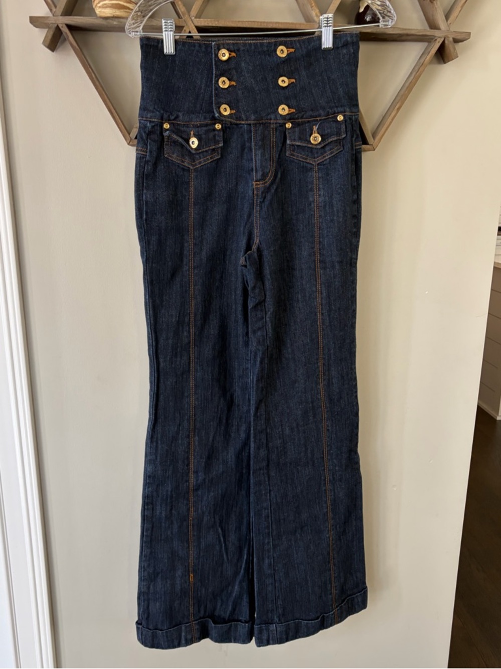 Vintage Y2k Younique Super High Waist 9-Button 2-Pocket Denim Jeans Size 9